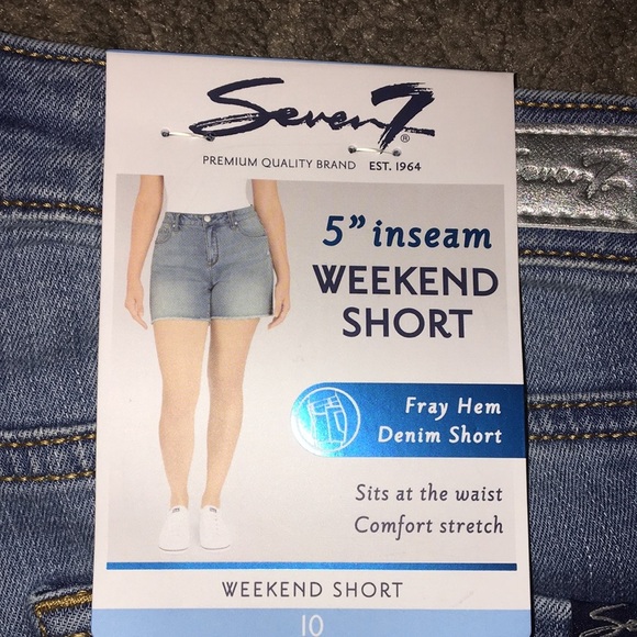 NWT Seven 7 Weekend Resist Raw Hem Denim Short - Picture 4 of 5